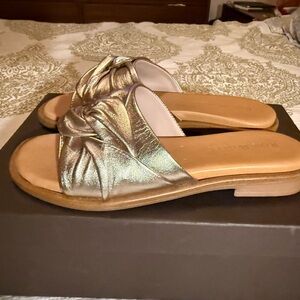 Ron WhiteGold Mules with Knot Detail New 7.5 (38)